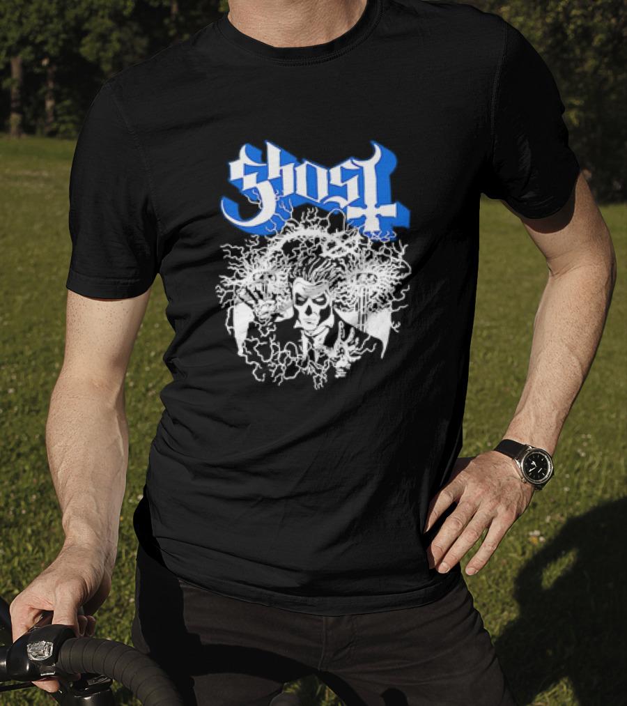 Ghost Nikola Tesla Papa Emeritus Horror Electric Skeleton T-Shirt