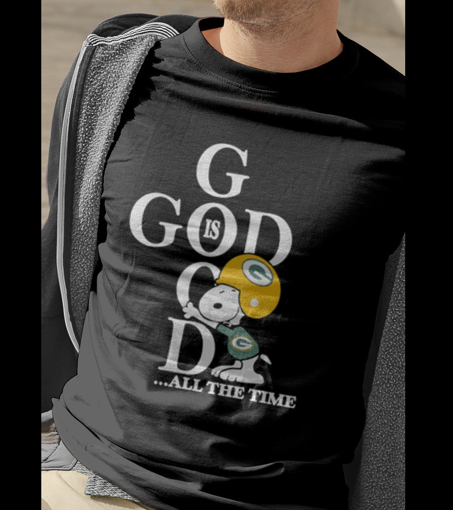 Green Bay Packers Snoopy God Is Good All The Time Football Helmet T-Shirt