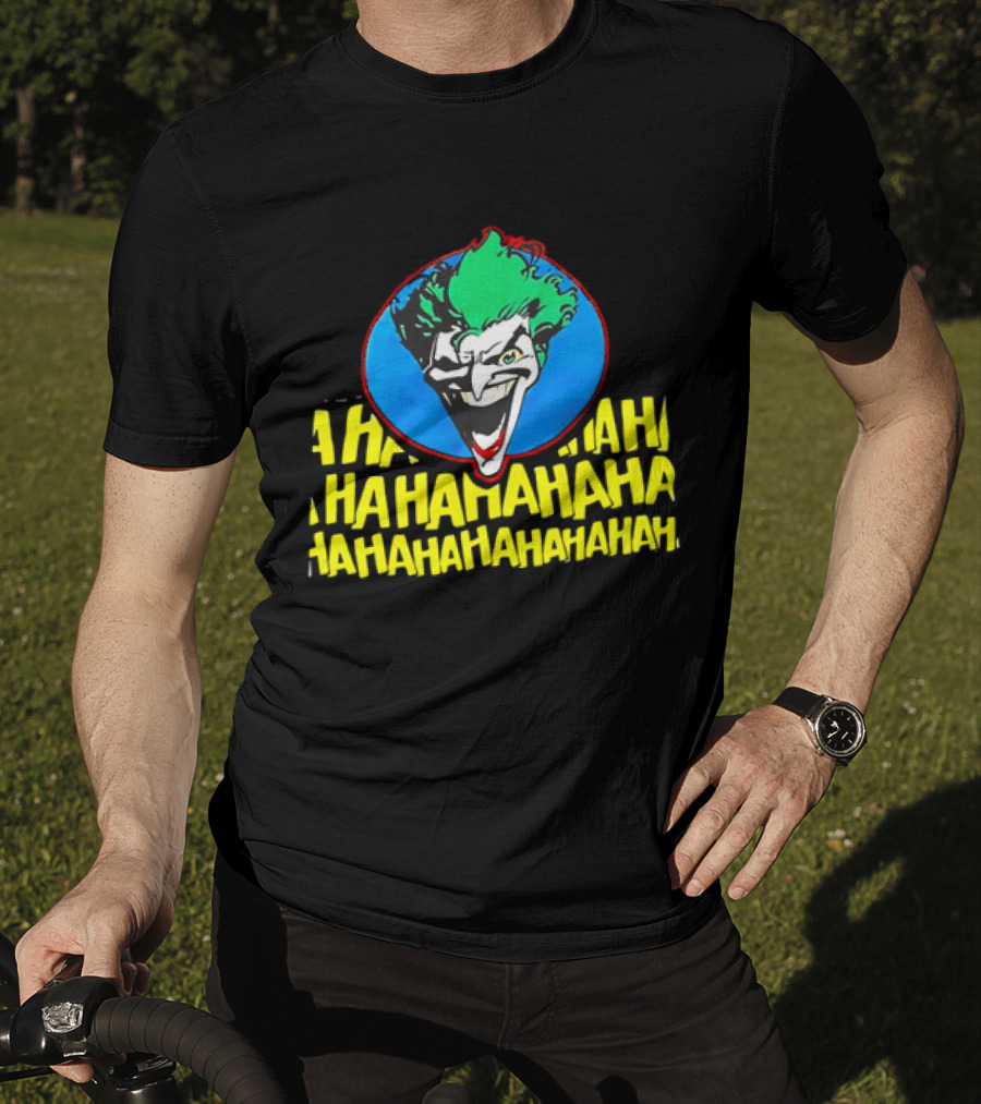 Joker DC Comics 1989 Hahahaha Vintage Iconic Laughing Face And Text T-Shirt