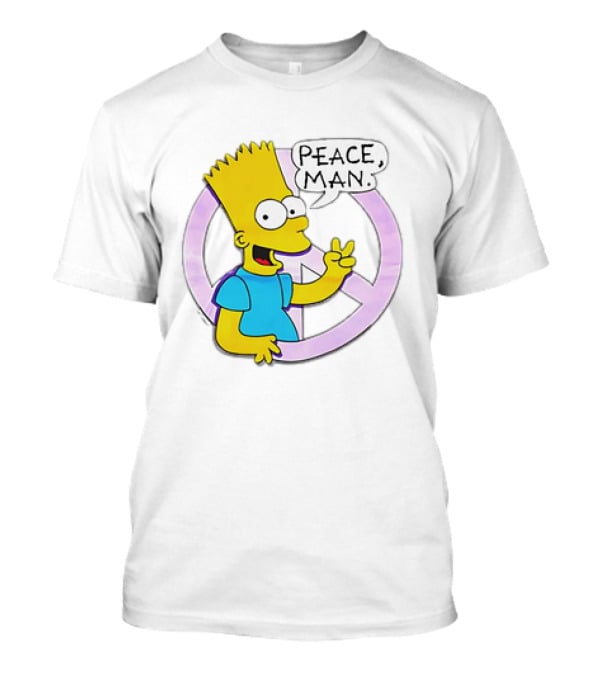 Bart Simpson Peace Man Vintage Iconic Character T-Shirt