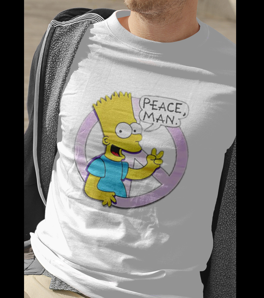 Bart Simpson Peace Man Vintage Iconic Character T-Shirt