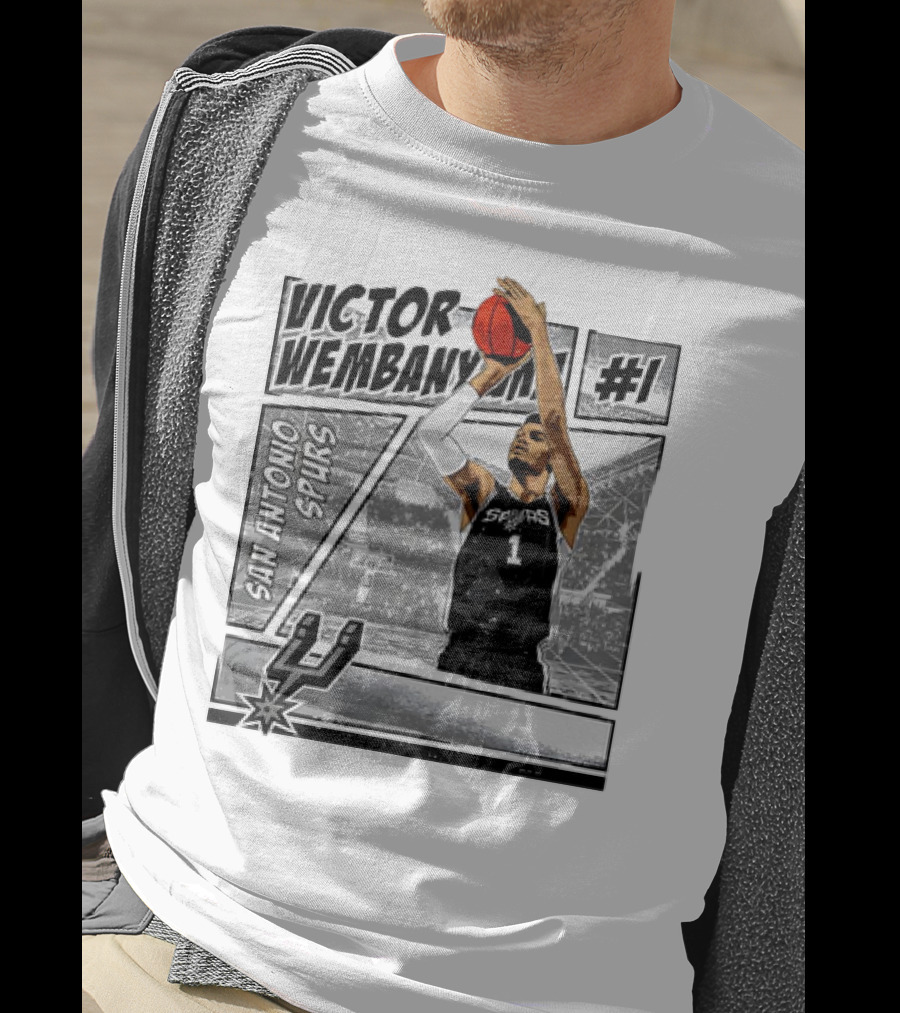 Victor Wembanyama San Antonio Spurs #1 NBA Comic Vintage T-Shirt