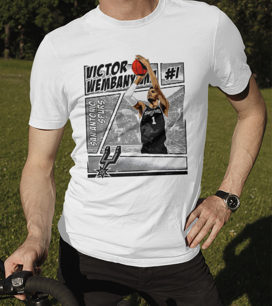 Victor Wembanyama San Antonio Spurs #1 NBA Comic Vintage T-Shirt