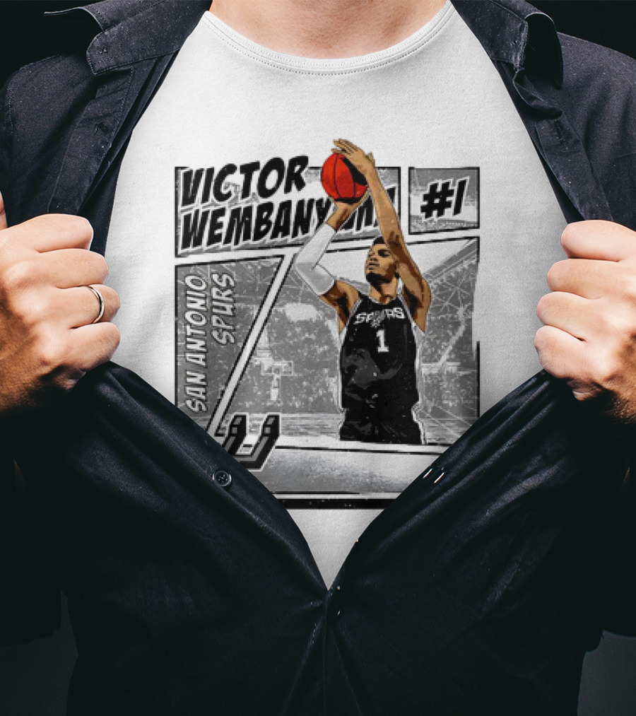 Victor Wembanyama San Antonio Spurs #1 NBA Comic Vintage T-Shirt