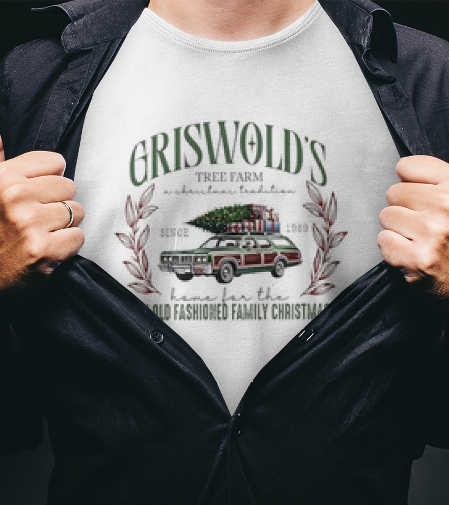 Griswold's Tree Farm A Christmas Tradition Fun Old Fashioned Family Christmas Since 1989 Vintage Retro T-Shirt
