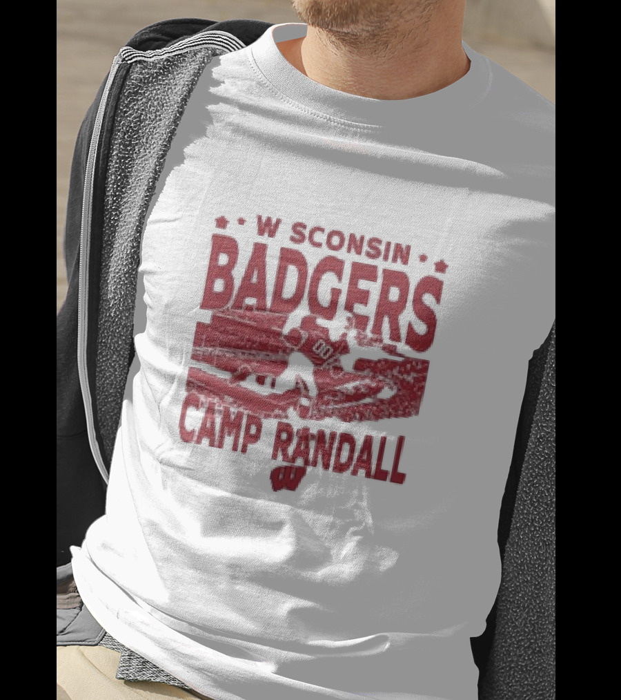 Wisconsin Badgers Camp Randall Stadium Vintage Style Football T-Shirt