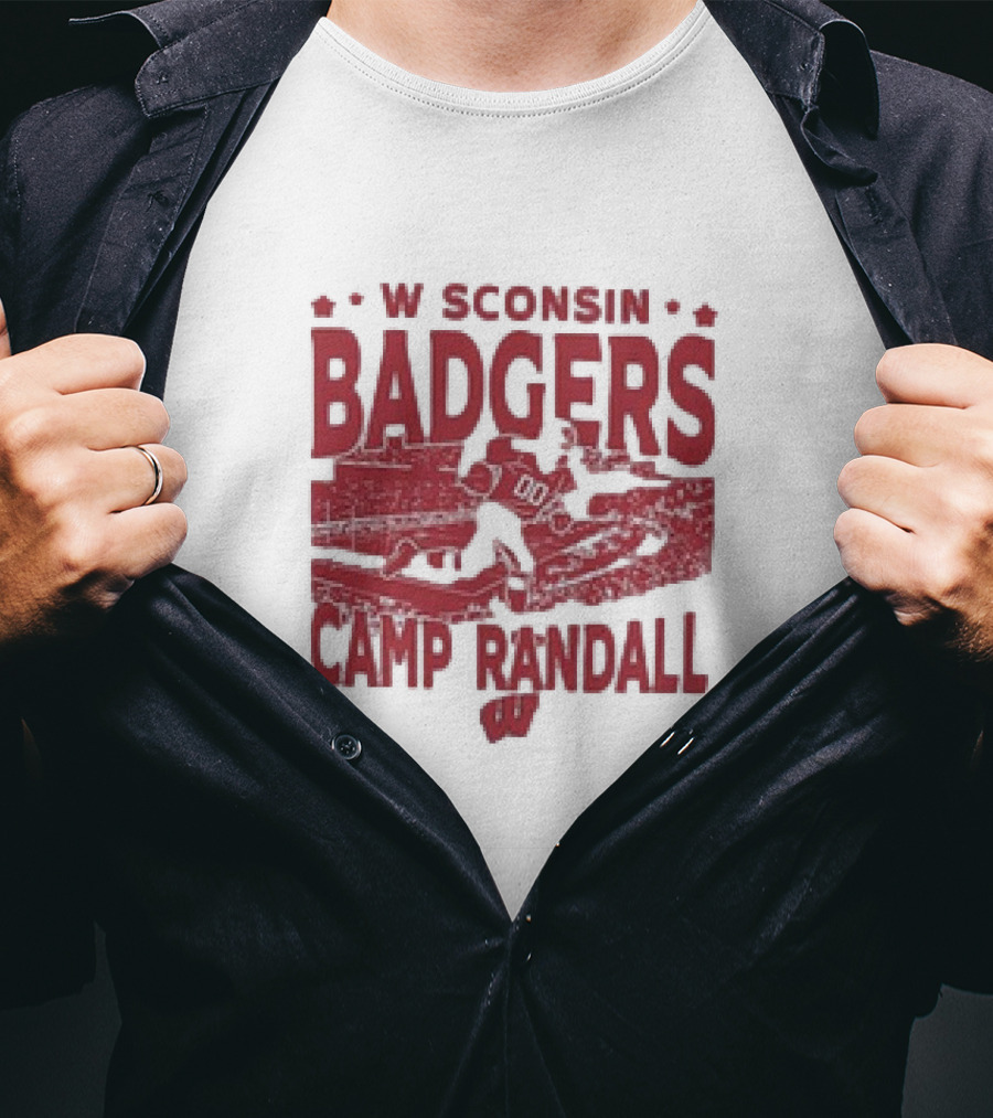 Wisconsin Badgers Camp Randall Stadium Vintage Style Football T-Shirt