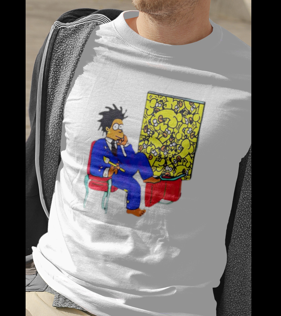 The Simpsons Jay-Z Cartoon Style Art With Basquiat Sitting On Red Chair T-Shirt
