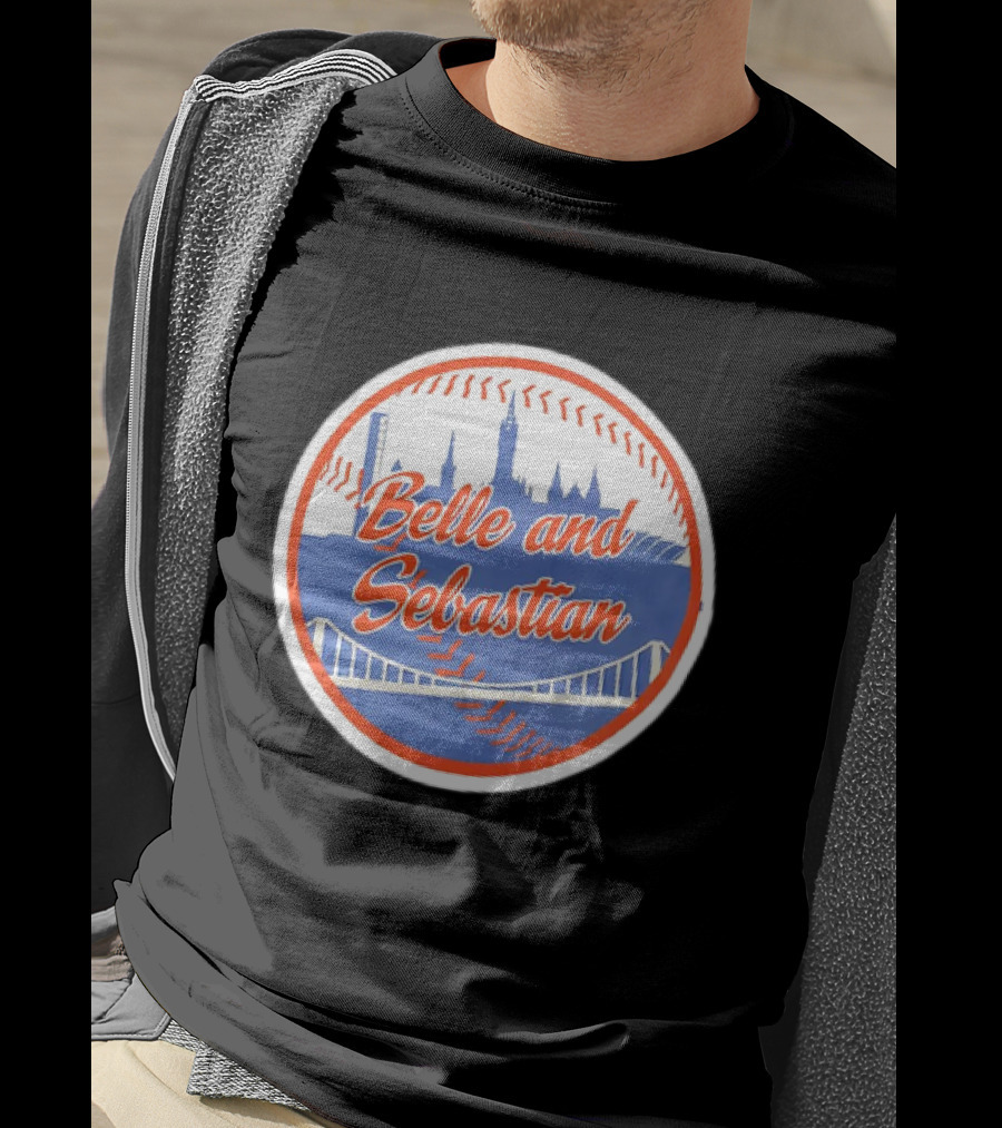 Belle And Sebastian New York Mets Skyline Baseball Bridge T-Shirt
