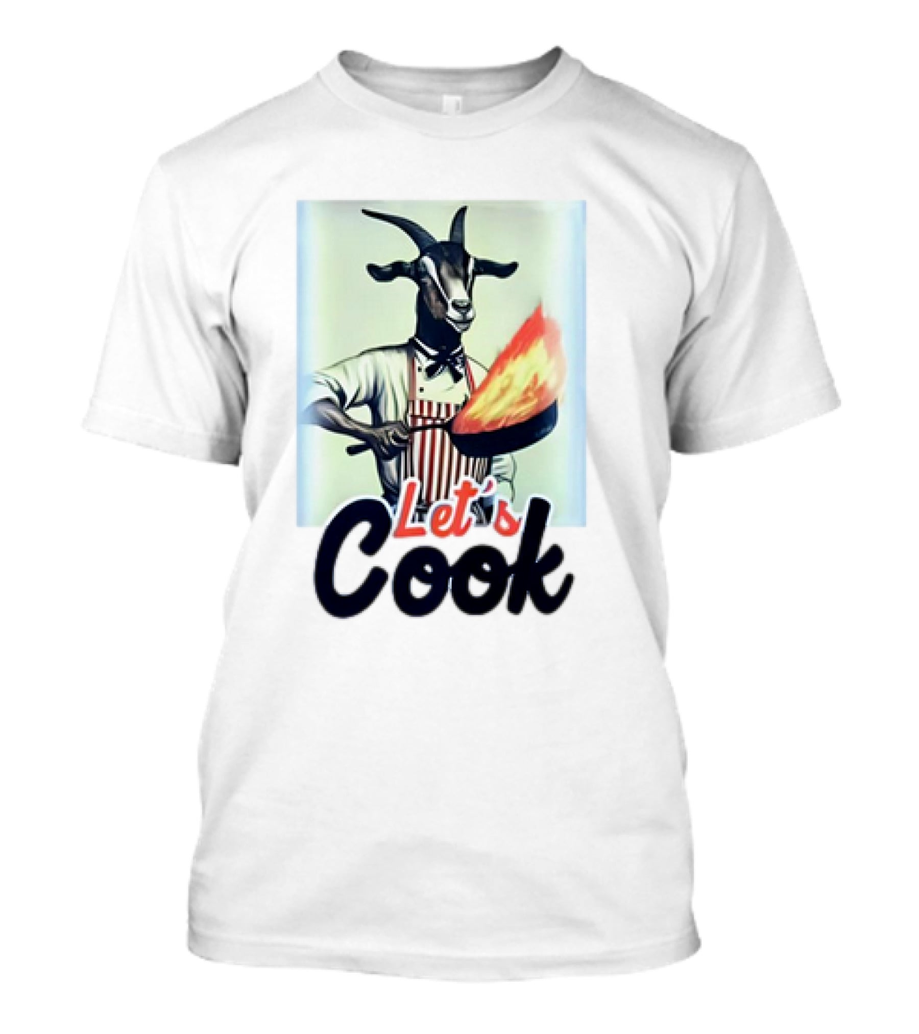 Let's Cook Goat With Flaming Pan Chef T-Shirt