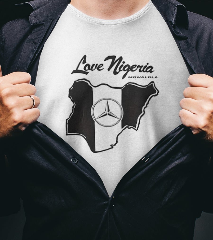 Love Nigeria Mowalola Mercedes Logo Map T-Shirt