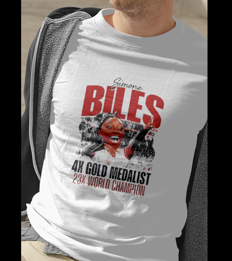 Simone Biles 4X Gold Medalist 23X World Champion Caricature T-Shirt