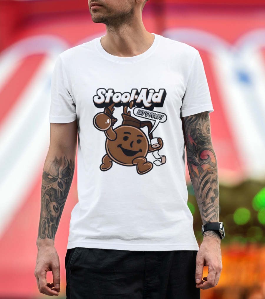 Stool-Aid Let's Poop Toilet Paper Bowl Brown Cartoon T-Shirt