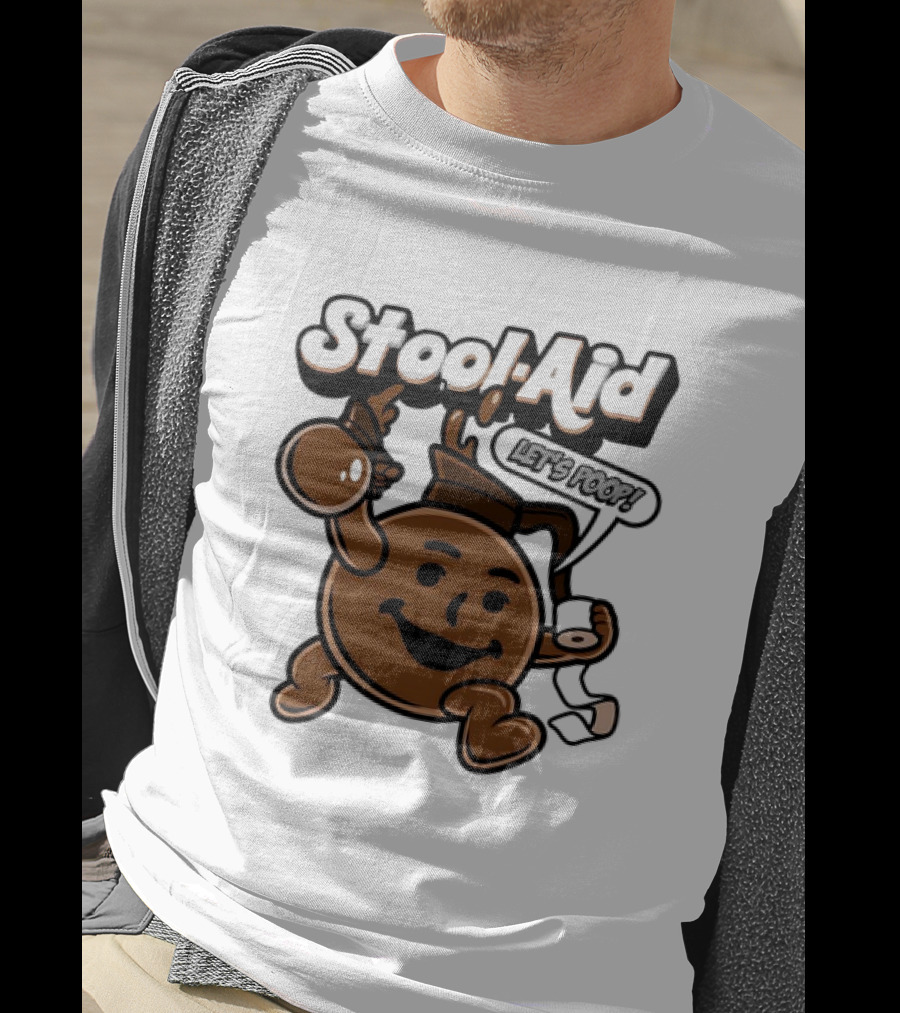 Stool-Aid Let's Poop Toilet Paper Bowl Brown Cartoon T-Shirt