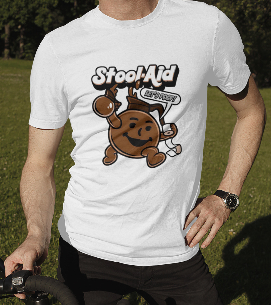 Stool-Aid Let's Poop Toilet Paper Bowl Brown Cartoon T-Shirt