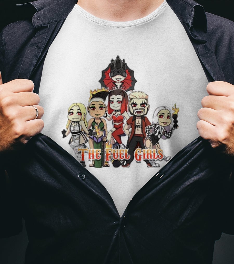 The Fuel Girls Team Classic Cartoon Characters T-Shirt