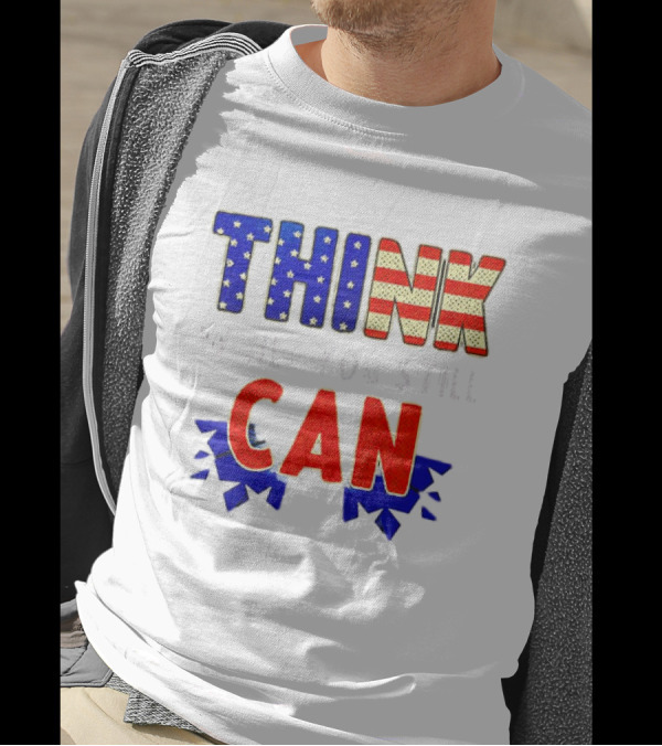 Think CAN American Flag Stars Stripes T-Shirt
