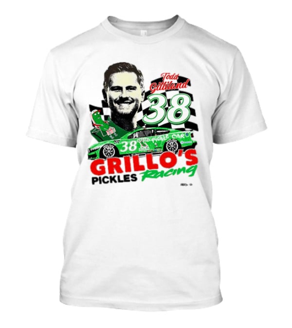 Todd Gilliland 38 Grillo's Pickles Racing Car Checkered Flag Sports T-Shirt