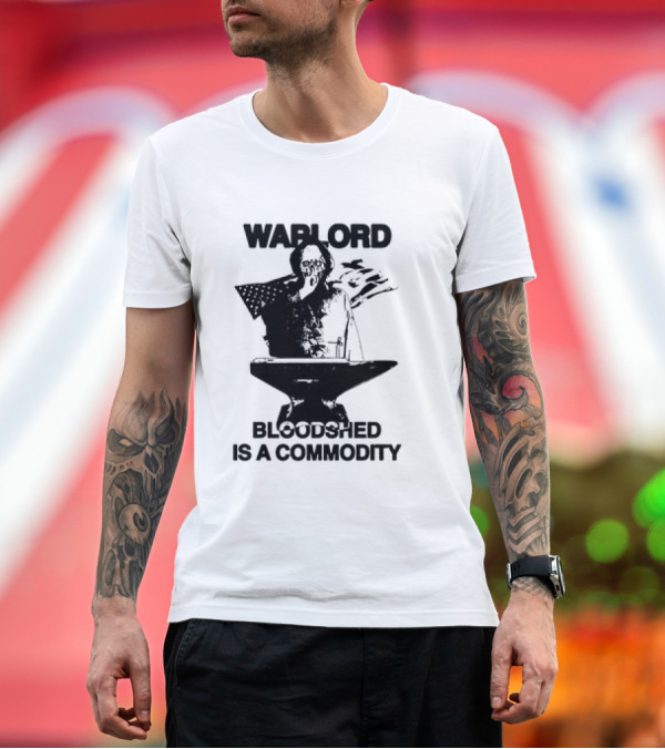 Premium T-Shirt: Warlord Bloodshed Is a Commodity American Flag Anvil T-Shirt Warlord Bloodshed Is a Commodity American Flag Anvil T-Shirt