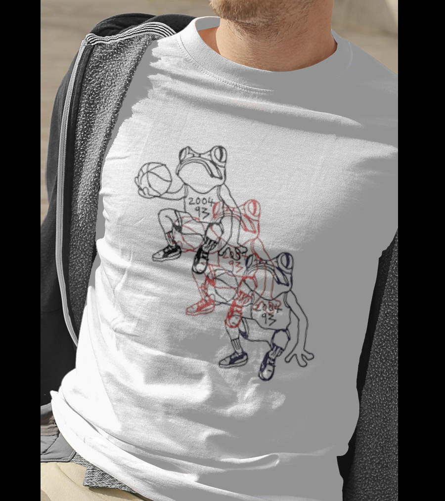 Wikset Dodging Losses 2004 93 Basketball Frog Trio T-Shirt