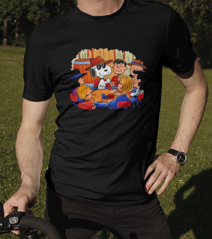 Snoopy And Friends Playing Poker Peanuts Characters T-Shirt