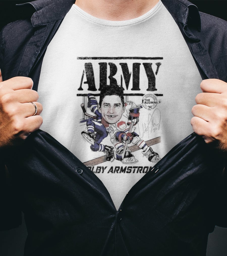 ARMY Colby Armstrong Hockey Caricature The Alumni Signature T-Shirt