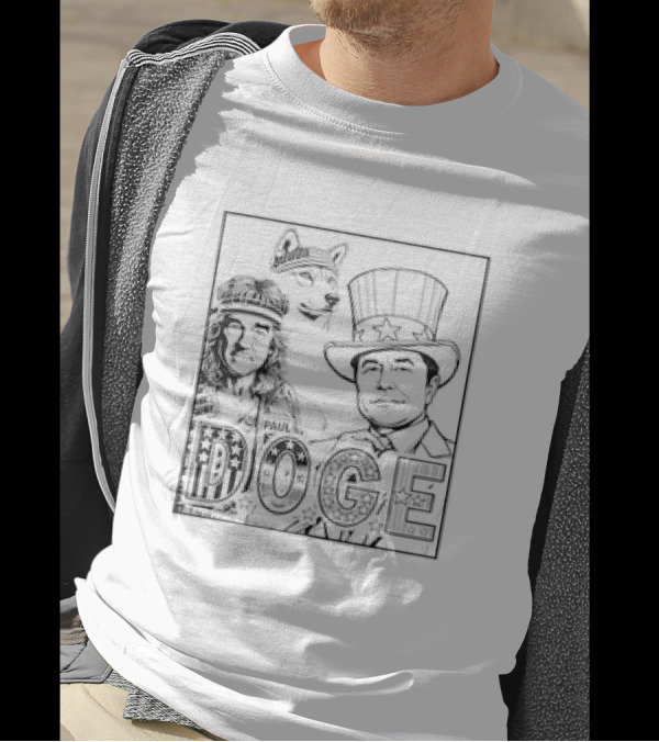 D.O.G.E Vintage USA Elon Musk Ron Paul All-American Doge T-Shirt