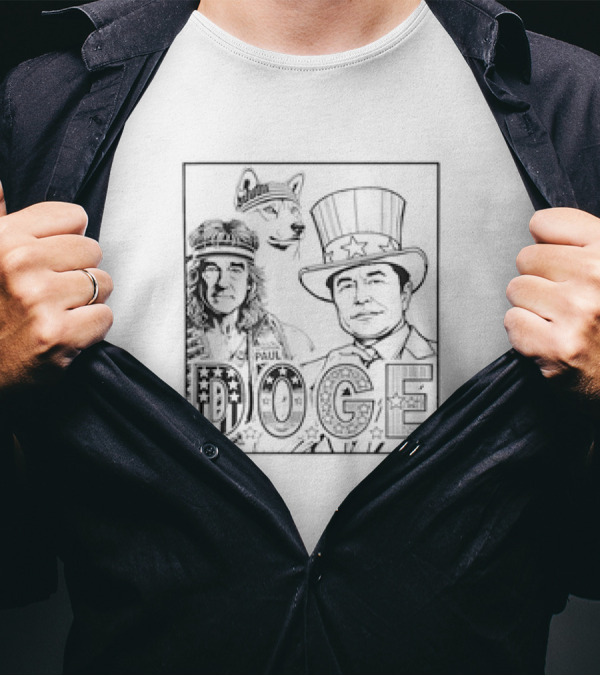 D.O.G.E Vintage USA Elon Musk Ron Paul All-American Doge T-Shirt
