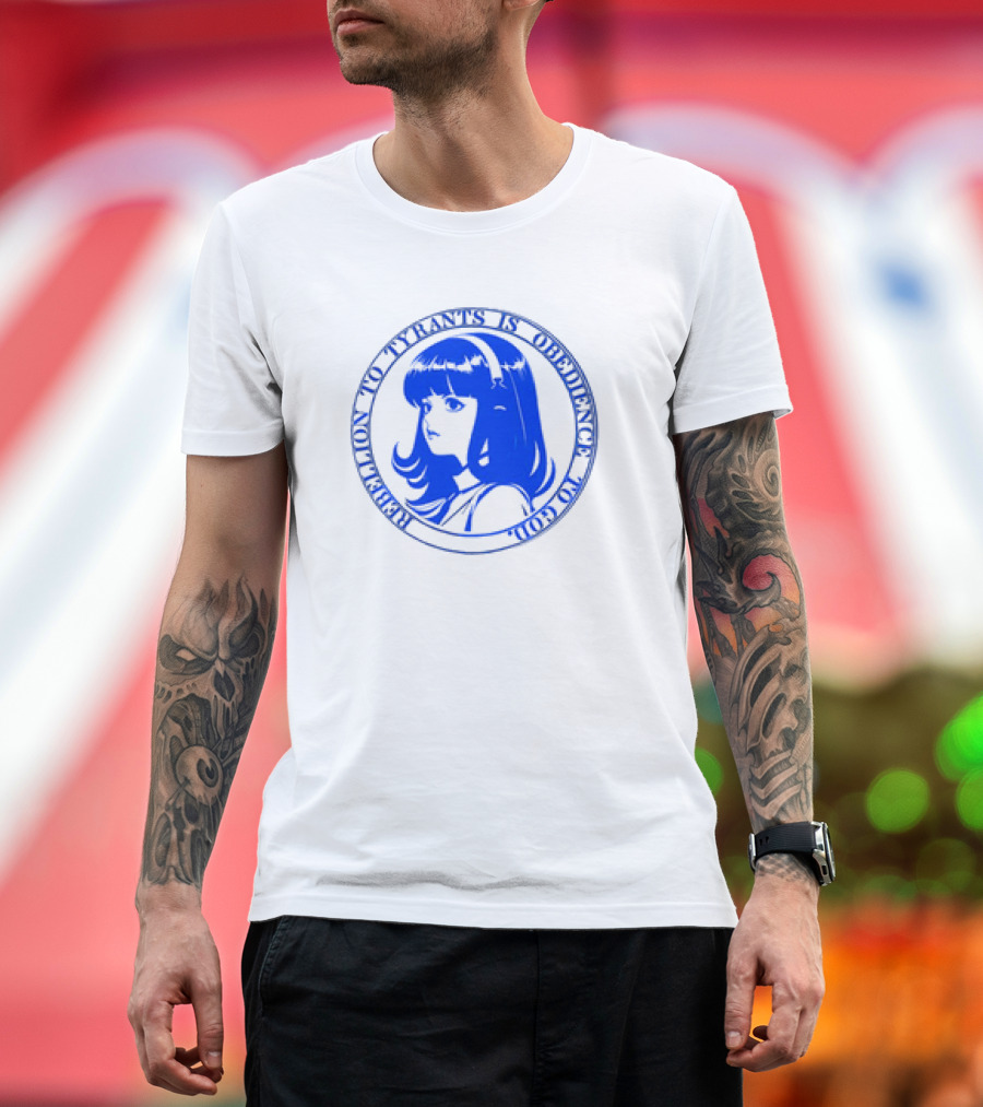John Galt Obedience to God Rebellion to Tyrants Retro Anime Girl T-Shirt