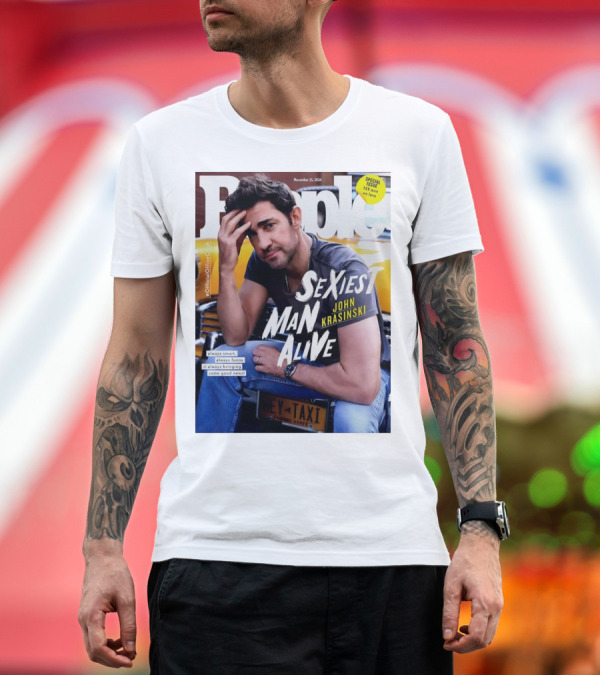 Premium T-Shirt: People Magazine Cover Featuring John Krasinski as Sexiest Man Alive 2024 Special Issue T-Shirt People Magazine Cover Featuring John Krasinski as Sexiest Man Alive 2024 Special Issue T-Shirt