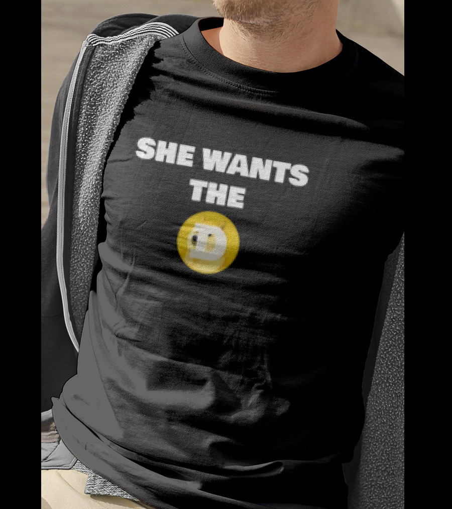 She Wants The D Dogecoin Funny Crypto Moon Meme T-Shirt