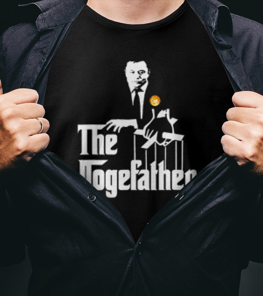 The Dogefather Elon Musk With Puppet And Doge Coin T-Shirt