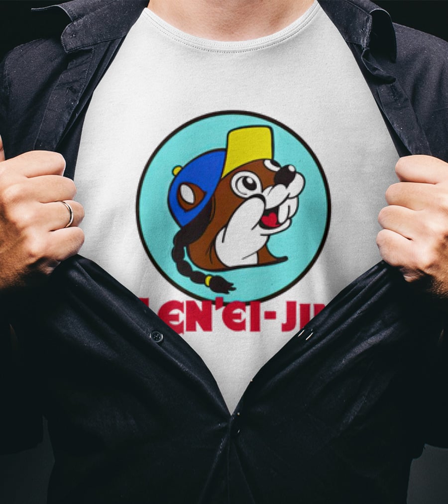 Buc-Ees Gen'ei-Jin Cap-Wearing Beaver Circle T-Shirt