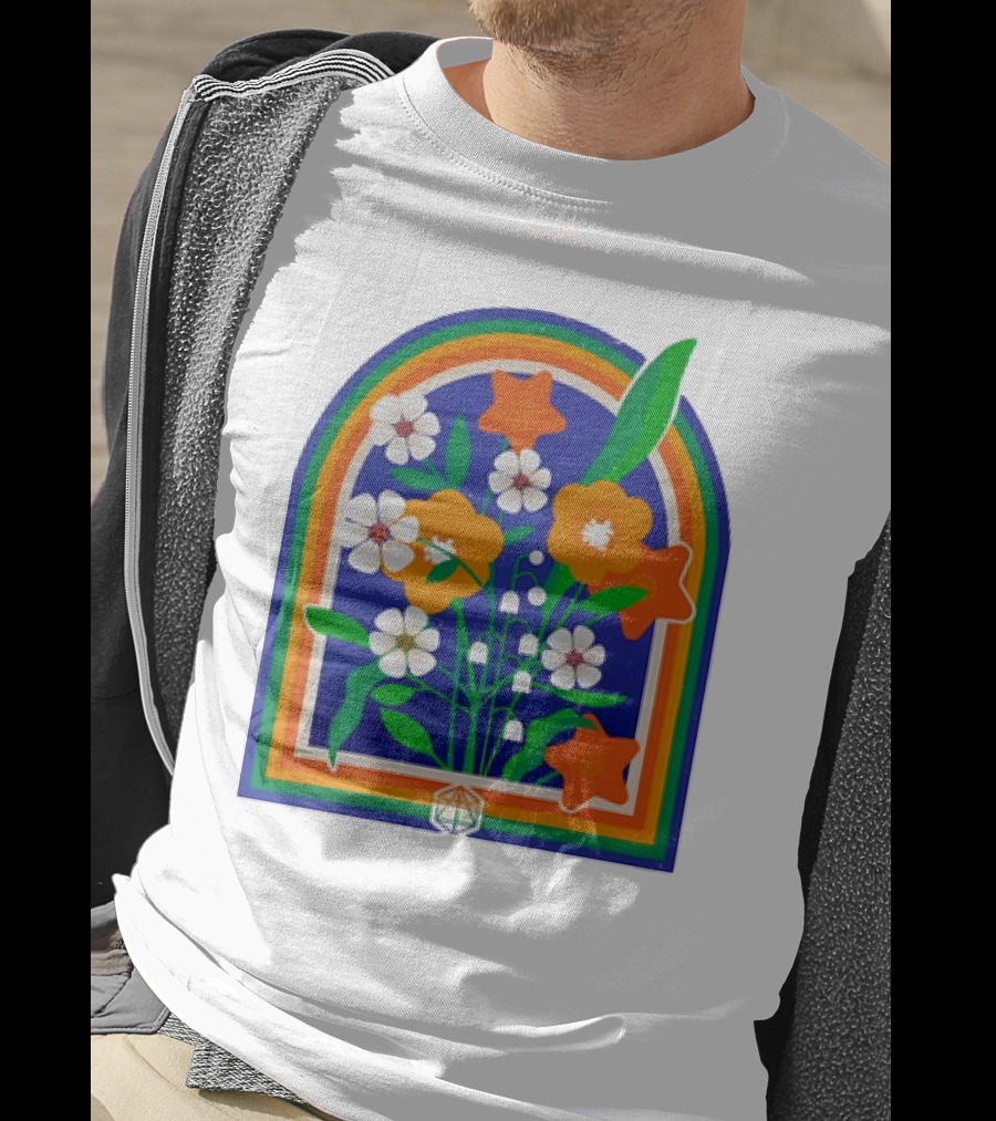 Critical Role Hope Blooms Floral Design Rainbow Border Blossoms T-Shirt