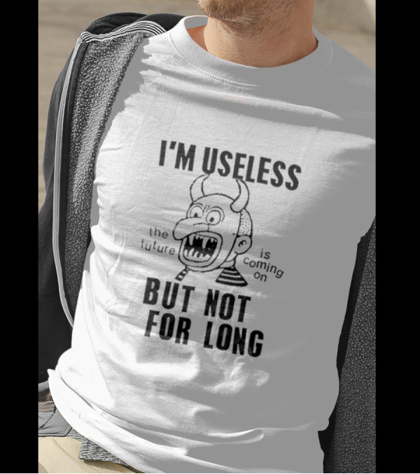 Gorillaz Lowlvl I'm Useless But Not For Long The Future Is Coming On Cartoon Face With Horns T-Shirt