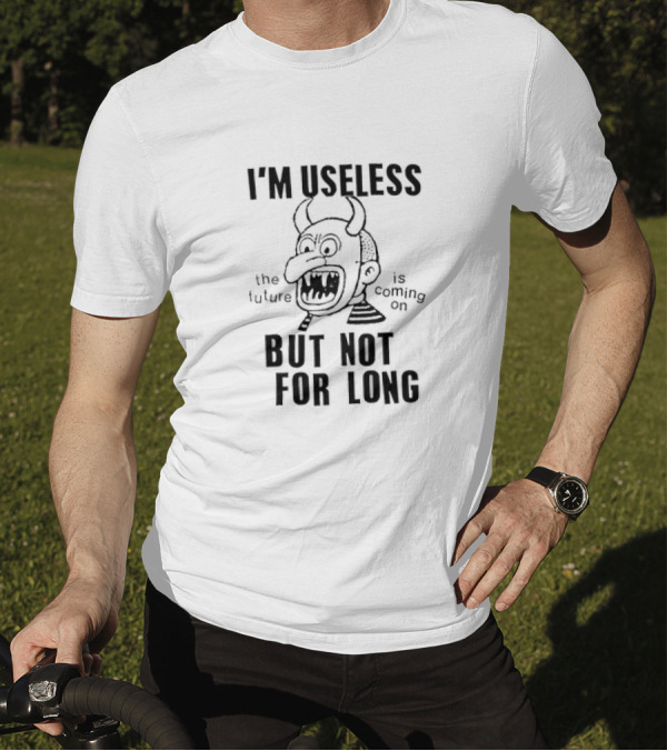 Gorillaz Lowlvl I'm Useless But Not For Long The Future Is Coming On Cartoon Face With Horns T-Shirt