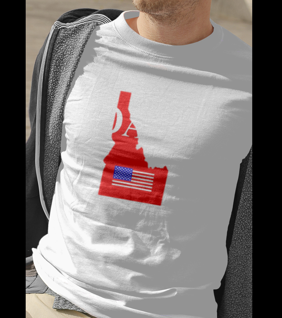 Don’t California My Idaho Red State Outline With American Flag T-Shirt