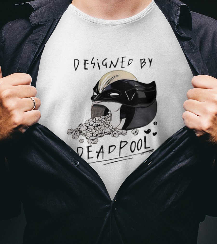 Marvel Designed By Deadpool Popcorn Vintage T-Shirt