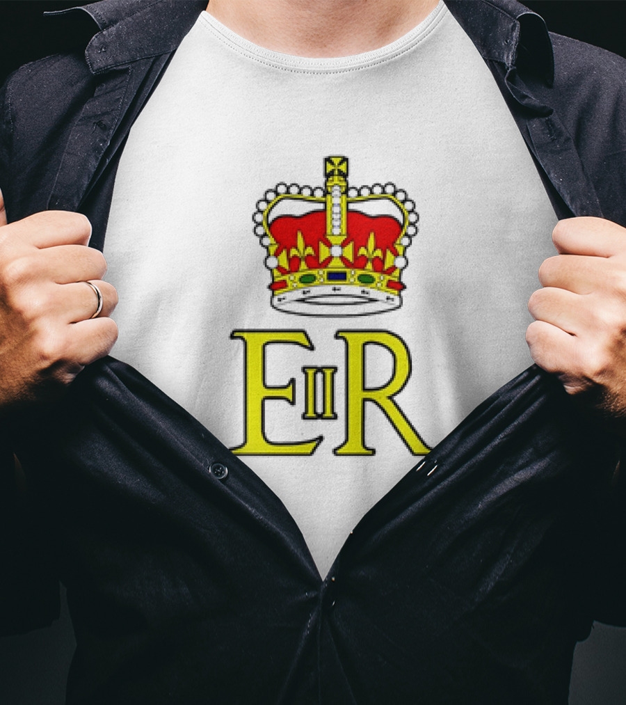 Elizabeth II ER Crown UK Monarch God Save The Queen Iconic Royal T-Shirt