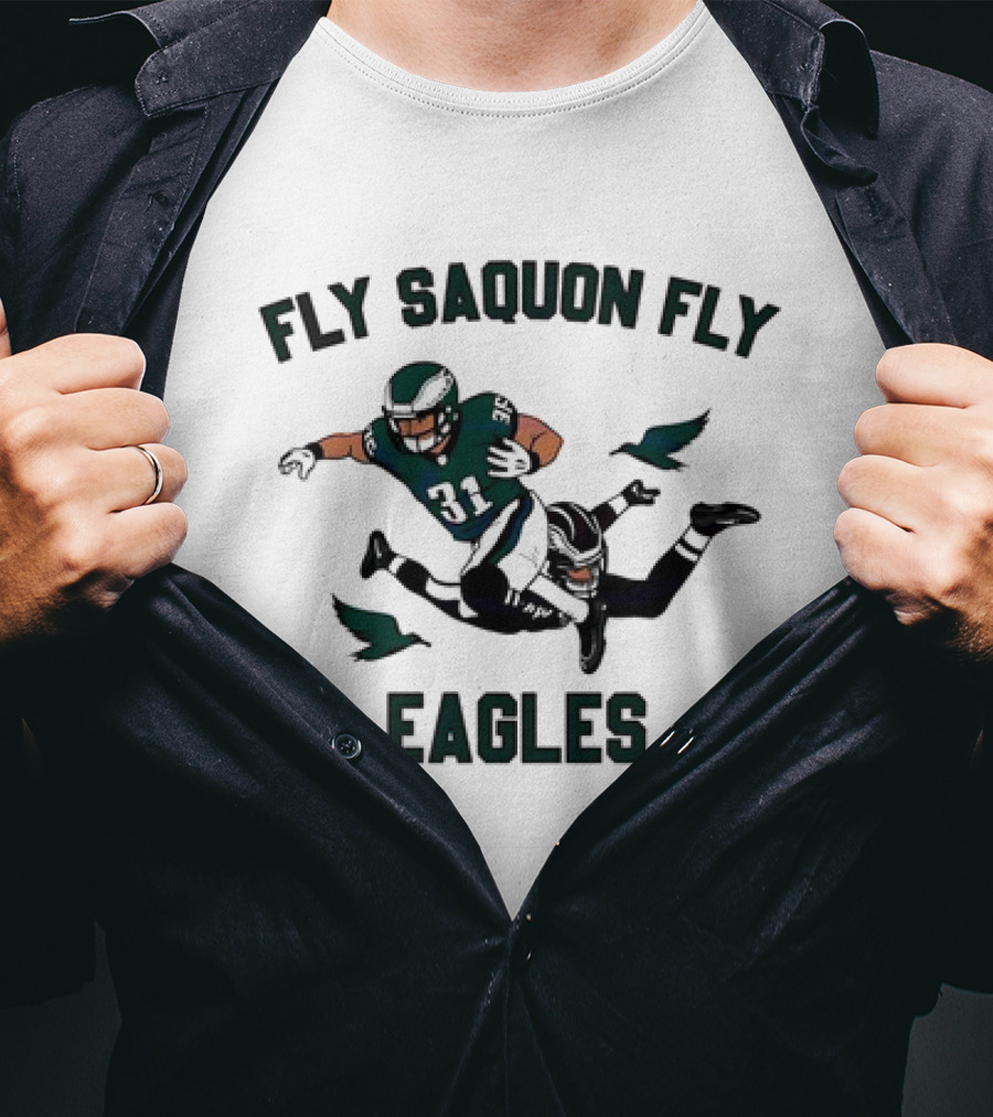 Fly Saquon Fly Eagles Football Player Eagles T-Shirt