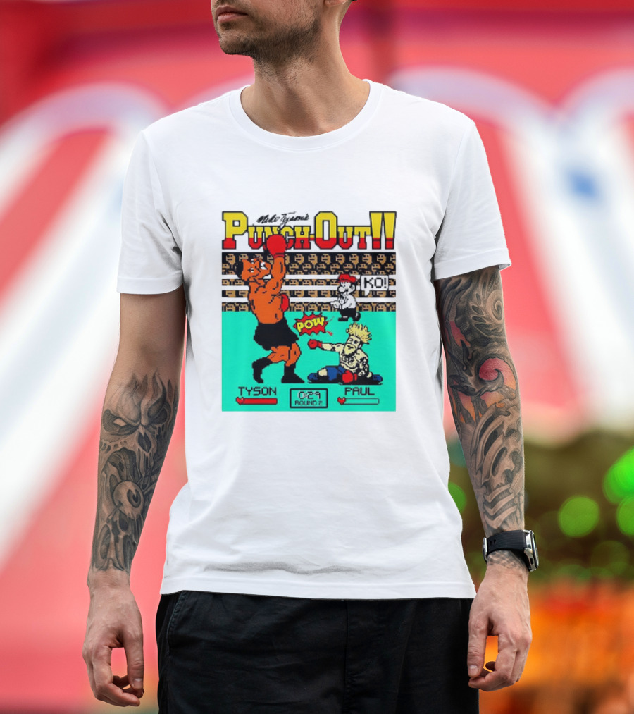 Mike Tyson’s Punch-Out KO Tyson POW Paul Round 2 Retro Game Boxing Match T-Shirt