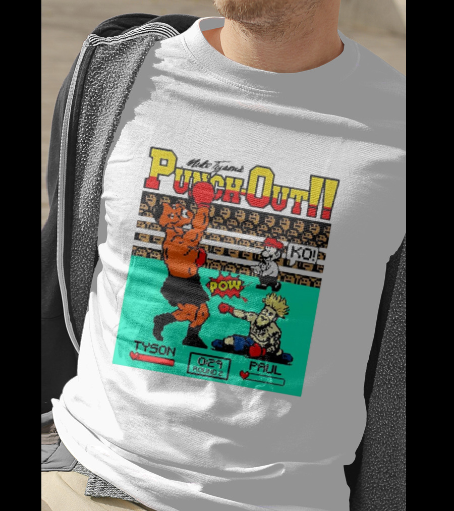 Mike Tyson’s Punch-Out KO Tyson POW Paul Round 2 Retro Game Boxing Match T-Shirt