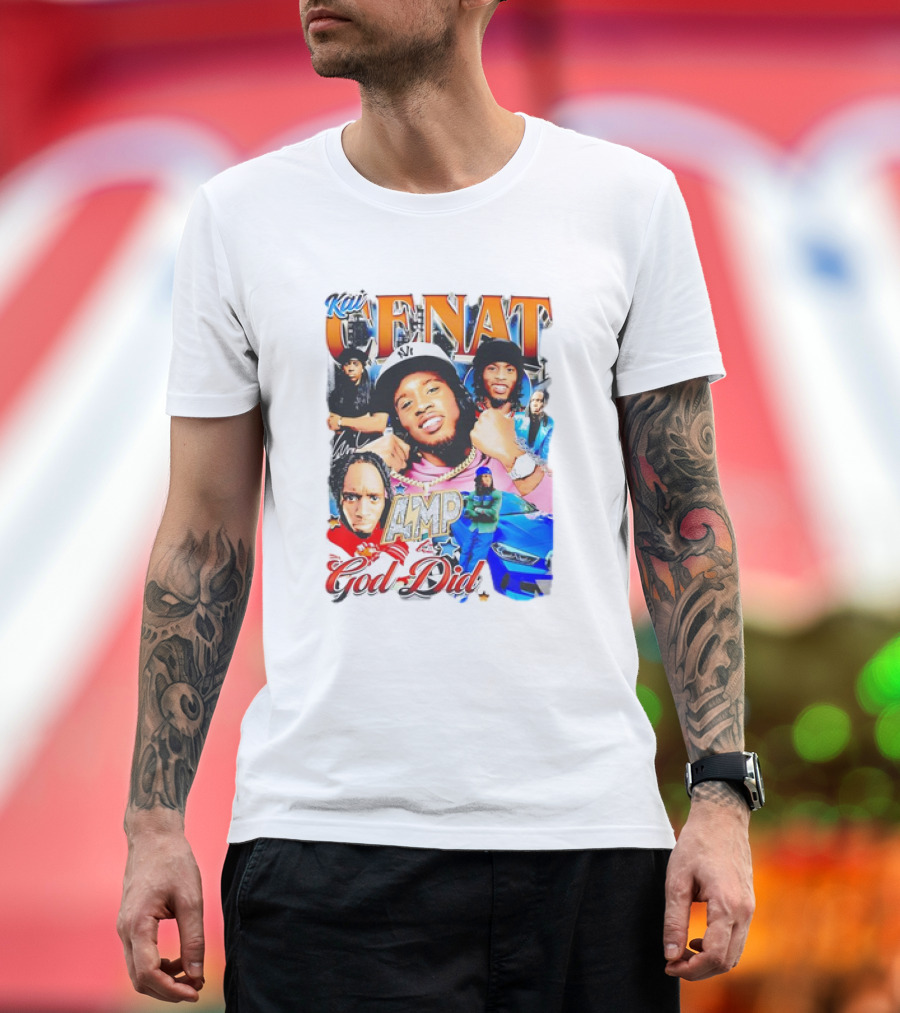 Kai Cenat AMP God Did Car Streamer Graphic Collage T-Shirt