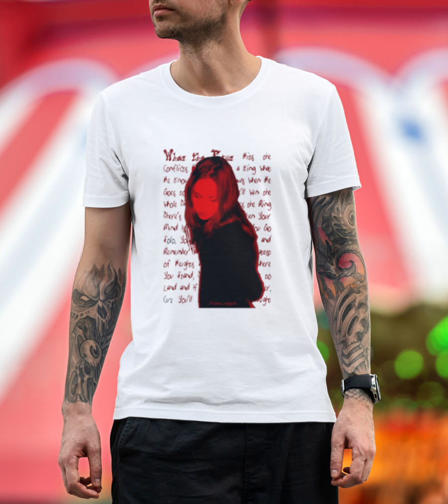 Fiona Apple When the Pawn Full Excerpt Bold Text Red T-Shirt