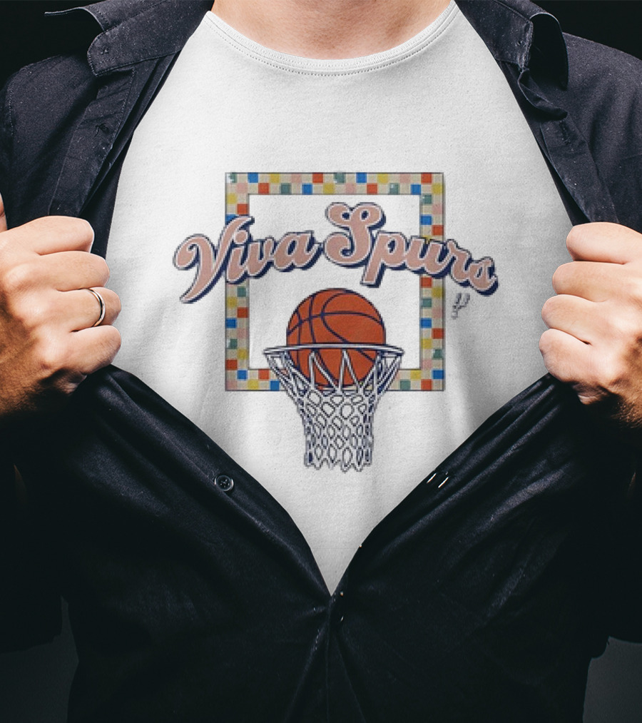 Viva Spurs Basketball San Antonio Spurs Basketball Hoop T-Shirt