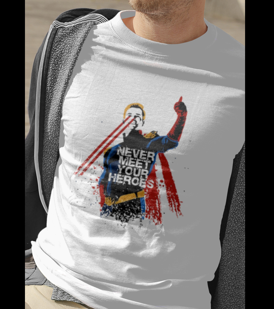 Never Meet Your Heroes Meme Laser Vision Superhero Approval Concept T-Shirt