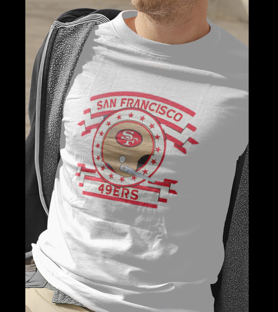 San Francisco 49ers SF Helmet Stars Banner T-Shirt