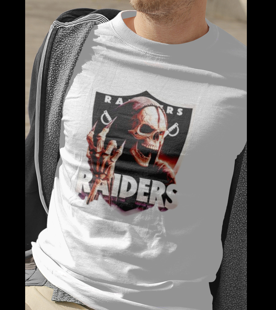 Skeleton Raiders Shield With Crossed Swords T-Shirt