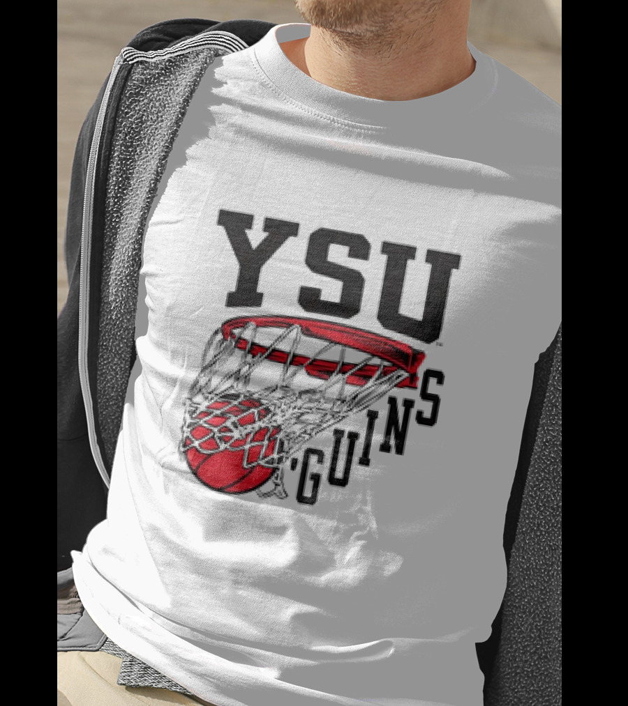 YSU Guins Basketball Hoop Retro T-Shirt