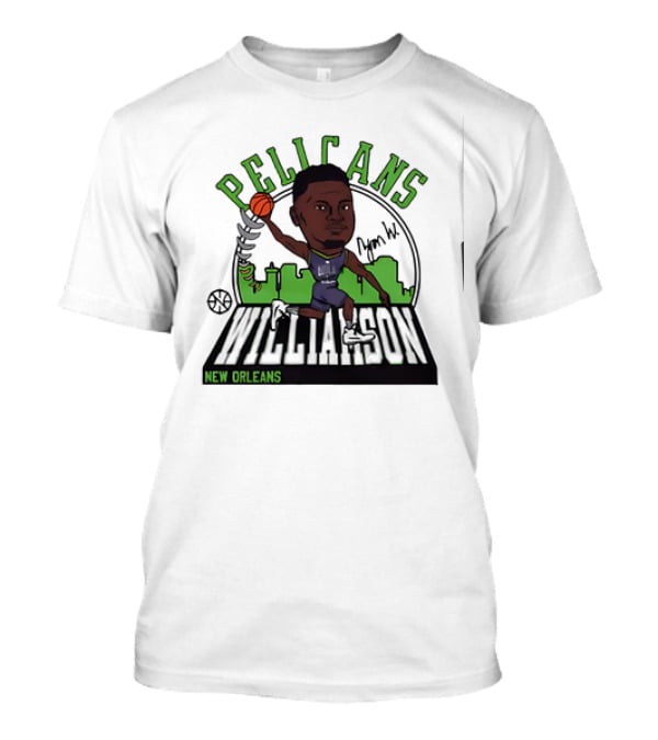 Pelicans New Orleans Zion Williamson Signature Caricature T-Shirt